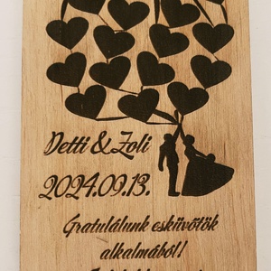 Gravírozott pénzátadó - esküvő - nászajándék - esküvői pénzátadó doboz - Meska.hu