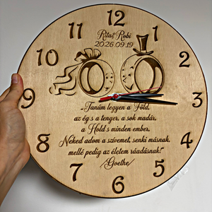 Falióra esküvőre, Otthon & Életmód, Dekoráció, Fali és függő dekoráció, Falióra & óra, Gravírozás, pirográfia, MESKA