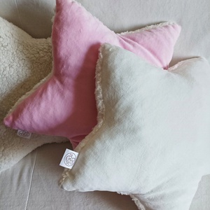 Sherpa csillag párna - rózsaszín - otthon & életmód - lakástextil - párna & párnahuzat - forma párna - Meska.hu