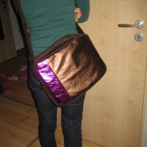 Bronz-pink oldaltáska - Meska.hu