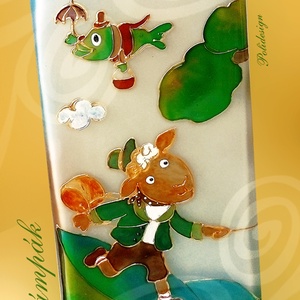 Lámpa - Festett üveg asztali lámpa - otthon & életmód - lámpa - asztali lámpa - Meska.hu