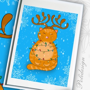 Kép - Narancs macska - A4-es kép keret nélkül, Művészet, Grafika & Illusztráció, Művészi nyomat, Fotó, grafika, rajz, illusztráció, Mindenmás, MESKA