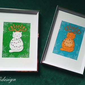 Kép - Narancs macska - A4-es kép keret nélkül - művészet - grafika & illusztráció - művészi nyomat - Meska.hu