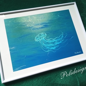 Kép - Medusa - A4-es kép kerettel - digitálisan rajzolt kép - művészet - grafika & illusztráció - művészi nyomat - Meska.hu