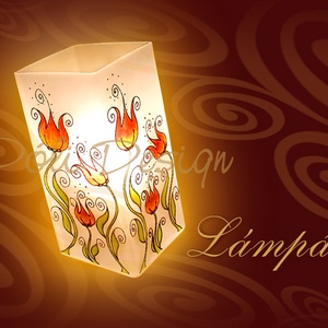 Lámpa - Tulipános - elektromos asztali lámpa, Otthon & Életmód, Lámpa, Asztali lámpa, Mindenmás, Festett tárgyak, MESKA