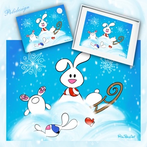 Kép - Korcsolyázó Jegesmedve - A4-es digitálisan rajzolt kép keret nélkül  - művészet - grafika & illusztráció - művészi nyomat - Meska.hu