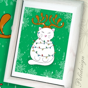 Kép - Narancs macska - A4-es kép keret nélkül - művészet - grafika & illusztráció - művészi nyomat - Meska.hu