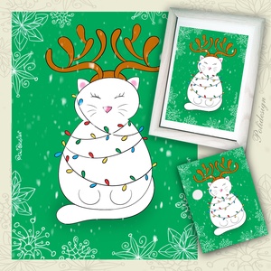 Illusztráció, grafika - Egeres macska / Narancs - kép - digitálisan rajzolt kép, keret nélkül - művészet - grafika & illusztráció - művészi nyomat - Meska.hu