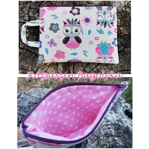 Mini táska � kék macik es rózsaszín baglyok - játék & sport - ovis felszerelés - egyéb ovis kiegészítő - Meska.hu