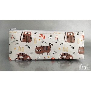 Háromszög formájú neszeszer / sminkes táska / tolltartó - Barna macskák - táska & tok - neszesszer - Meska.hu