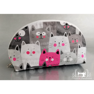 Félköríves neszeszer - Kíváncsi macskák  - Meska.hu