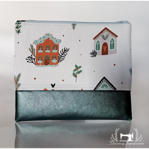 Karácsonyi házak � lapos neszeszer / pipere táska  - táska & tok - neszesszer - Meska.hu