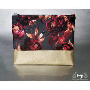 Tűz bazsarózsa - lapos neszeszer / pipere táska - Meska.hu