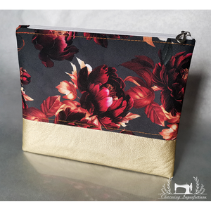 Tűz bazsarózsa - lapos neszeszer / pipere táska - táska & tok - neszesszer - Meska.hu