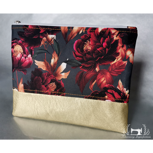 Tűz bazsarózsa - lapos neszeszer / pipere táska - táska & tok - neszesszer - Meska.hu