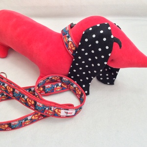 Polka Dog Superman mintás nyakörv-póráz szet - Meska.hu