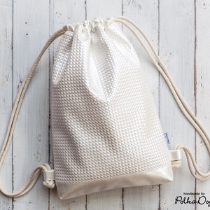 Polka Dog gymbag - gyöngyház  - Meska.hu