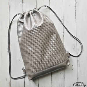 Polka Dog gymbag - ezüst  - Meska.hu