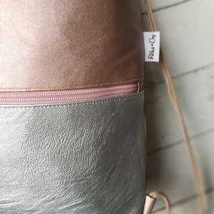 rosegold - ezüst textilbőr gymbag - táska & tok - hátizsák - tornazsák, gymbag - Meska.hu