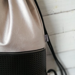 pezsgő - fekete gyémánt textilbőr gymbag - táska & tok - hátizsák - tornazsák, gymbag - Meska.hu