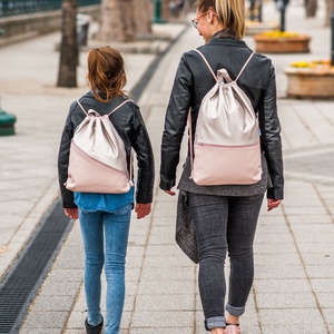 Púder - pezsgő textilbőr gymbag, Táska & Tok, Hátizsák, Tornazsák, Gymbag, Varrás, MESKA
