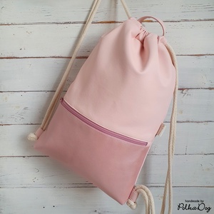 púder - rosé textilbőr gymbag - táska & tok - hátizsák - tornazsák, gymbag - Meska.hu