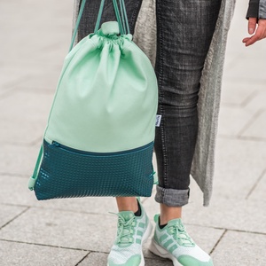 Menta - türkiz gyémánt textilbőr gymbag, Táska & Tok, Hátizsák, Tornazsák, Gymbag, Varrás, MESKA