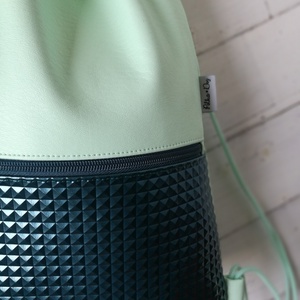 Menta - türkiz gyémánt textilbőr gymbag - táska & tok - hátizsák - tornazsák, gymbag - Meska.hu