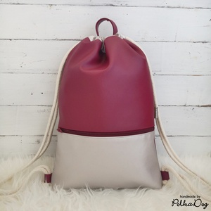 Bordó - pezsgő textilbőr gymbag, Táska & Tok, Hátizsák, Tornazsák, Gymbag, Varrás, MESKA