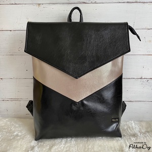 fekete - pezsgő metál hátizsák, Táska & Tok, Hátizsák, Hátizsák, Varrás, MESKA