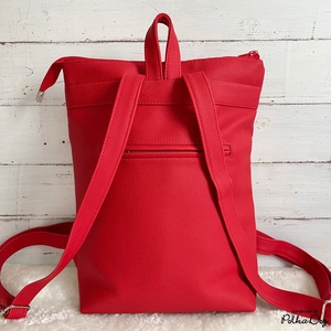 Piros polka hátizsák - táska & tok - hátizsák - hátizsák - Meska.hu