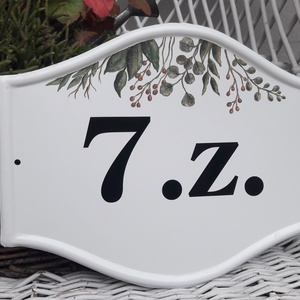 Házszám/utca tábla levél mintával - otthon & életmód - ház & kert - házszám - Meska.hu