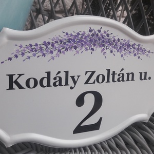 Házszám/utcatábla/névtábla levendulával - otthon & életmód - ház & kert - házszám - Meska.hu
