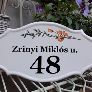 Házszám/utcatábla/névtábla sárga virág mintával - otthon & életmód - ház & kert - házszám - Meska.hu