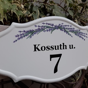 Házszám/utcatábla/névtábla levendulával - otthon & életmód - ház & kert - házszám - Meska.hu