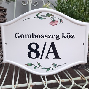 Házszám/utcatábla/névtábla szellőrózsa mintával, Otthon & Életmód, Ház & Kert, Házszám, Fémmegmunkálás, Festett tárgyak, MESKA
