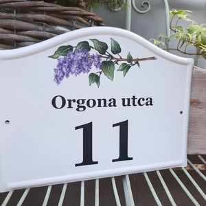Házszám/utcatábla/névtábla orgona mintával, Otthon & Életmód, Ház & Kert, Házszám, Fémmegmunkálás, Festett tárgyak, MESKA