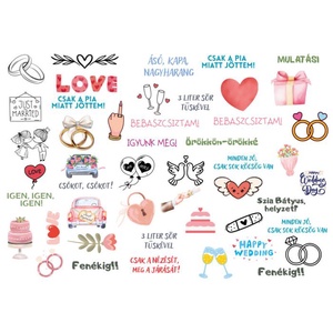 Esküvői ideiglenes tetoválás � vicces feliratokkal és romantikus mintákkal, Esküvő, Emlék & Ajándék, Köszönőajándék, Mindenmás, MESKA