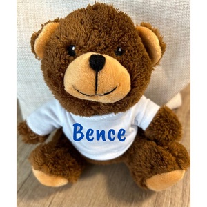 Egyedi feliratos plüss maci fehér pólóban - Meska.hu