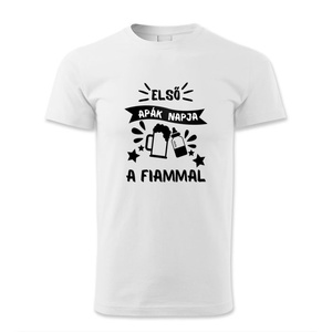 Az első Apák napja a fiammal feliratú póló - Meska.hu