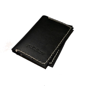 Kétrekeszes fekete bőr bankkártya tok -  Vékony férfi tárca - Minimal Black - Polokov Leather - táska & tok - pénztárca & más tok - kártyatartó & irattartó - Meska.hu