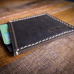 TEXAS Pull-Up - Névjegykártya/bankkártya tok - 1 rekesz - Álló - 7,5 x 10 cm - Polokov Leather Goods - Meska.hu