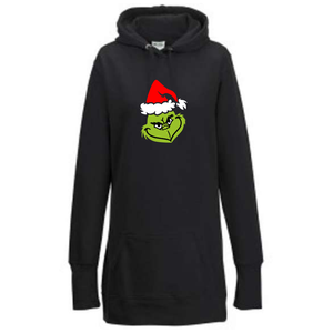 Karácsonyi mintás fekete női kapucnis hosszú pulóver 4 karácsonyi mintával kérheted - karácsony - karácsonyi ruházat - karácsonyi póló & pulcsi - Meska.hu