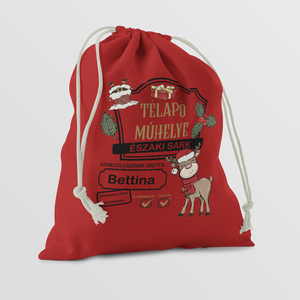 Mikulás zsák_Télapó Műhelye (Rénszarvas), Karácsony, Mikulás, Mikulás zsák, Fotó, grafika, rajz, illusztráció, Varrás, MESKA