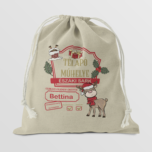 Mikulás zsák_Télapó Műhelye (Rénszarvas) - karácsony - mikulás - mikulás zsák - Meska.hu