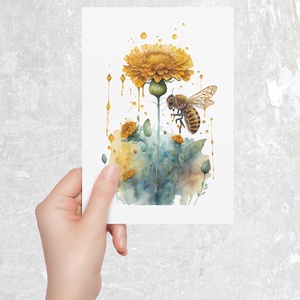Méhecske watercolor art hátizsák ( 3.design ) - táska & tok - hátizsák - tornazsák, gymbag - Meska.hu