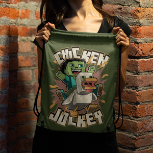 Chicken Jockey  Gamer stílusú tornazsák, Táska & Tok, Hátizsák, Tornazsák, Gymbag, Fotó, grafika, rajz, illusztráció, Varrás, MESKA
