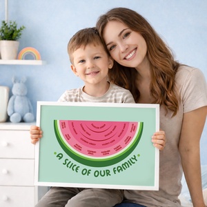 Dinnye alakú családfa � személyre szabható, 4 generációs, A3 méretben, digitális termék - művészet - grafika & illusztráció - digitális - Meska.hu