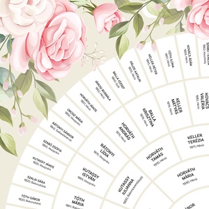 Családfa, 6 generációs, személyre szabható legyeződiagram formában, rózsamintával, A2-es méretben - digitális termék - művészet - grafika & illusztráció - digitális - Meska.hu