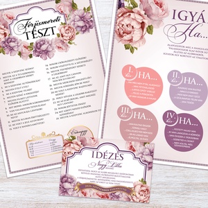 Rózsás Lánybúcsú Szett, 11 db lap, A4 méret - művészet - grafika & illusztráció - digitális - Meska.hu